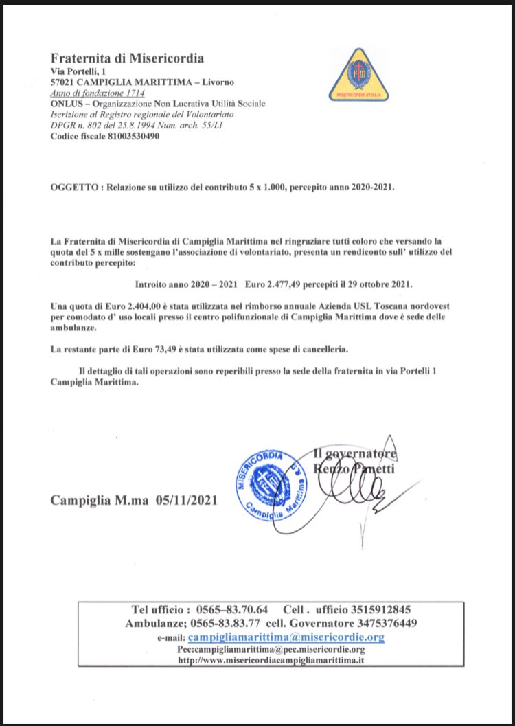 Relazione 5×1000
